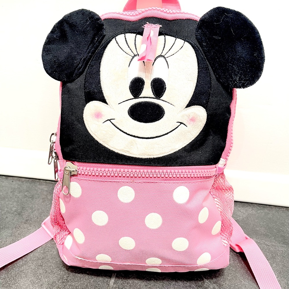 Vintage Disney Minnie Mouse Pink and White Polkadot Backpack